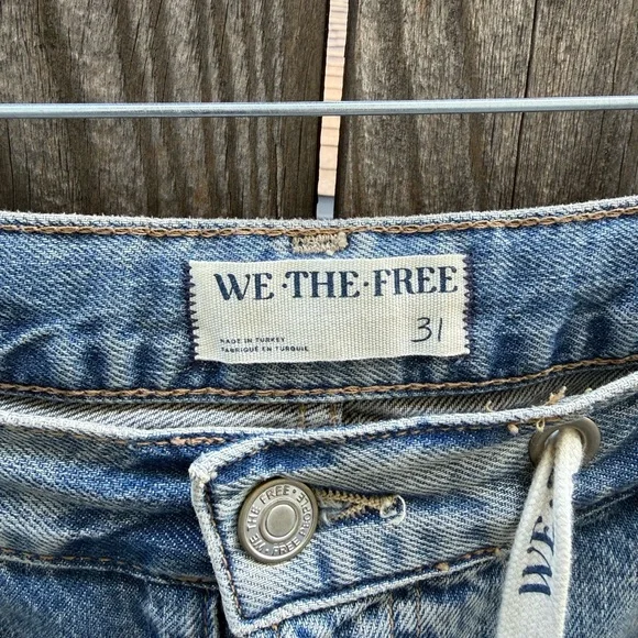We The Free Relaxed Blue and Tan Jeans - Picture 2 of 9
